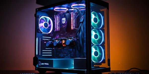 gaming pc with rgb led light