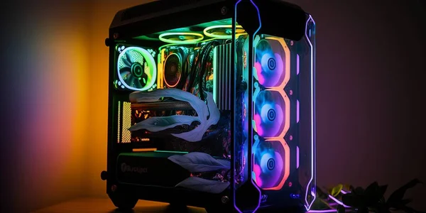 gaming pc with rgb led light