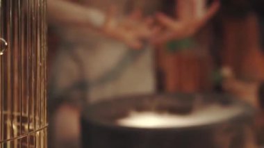Karanlık kahin vahşi ormanda kayboldu ve sihir yarattı. Eski gri elbiseli kadın ince ellerini buharlı kazanın üzerinde sallıyor. Küçük bir sığınağın yanında altın kafes, beyaz ağla kaplı, yüzü yok..