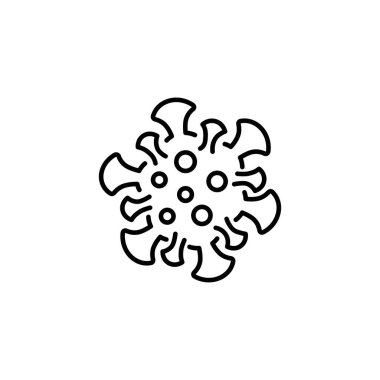 Coronavirus Bakteri Hücre Simgesi, 2019-nCoV, Covid-2019, Covid-19 Coronavirus Bakterisi. Enfeksiyon yok ve Coronavirus Kavramını Durdur. Çin 'de tehlikeli Coronavirus hücresi, Wuhan. İzole Vektör Simgesi