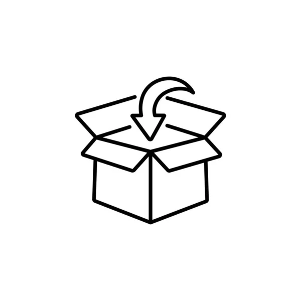 Kutusu Simgesini Veya Modern Çizgi Stili Logo Web Sitesi Tasarımı — Stok Vektör