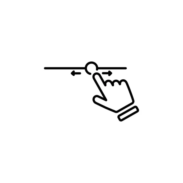 Hand Swipe Icon Horizontal Scroll Line Symbol Set White Background — Stock Vector