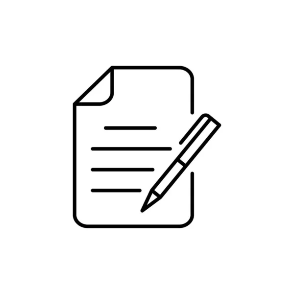 Premium Document Pictogram Logo Lijn Stijl Hoge Kwaliteit Teken Symbool — Stockvector