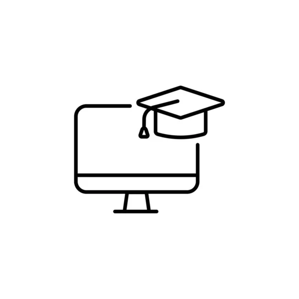 Піктограма Лінії Електронного Навчання Високоякісний Логотип Чорного Контуру Дизайну Веб — стоковий вектор
