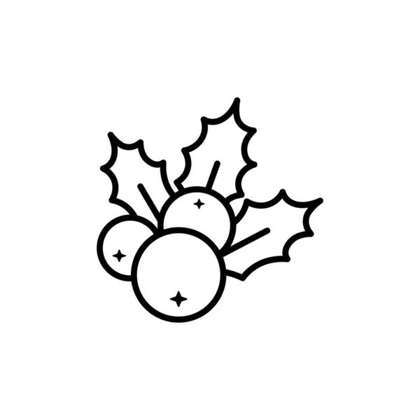 Stechpalme Symbol Weihnachtssymbol Weihnachtsdekoration Vektorillustration — Stockvektor