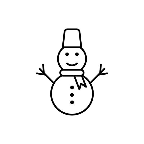 Счастливый Зимний Снеговик Шляпе Шарфе — стоковый вектор
