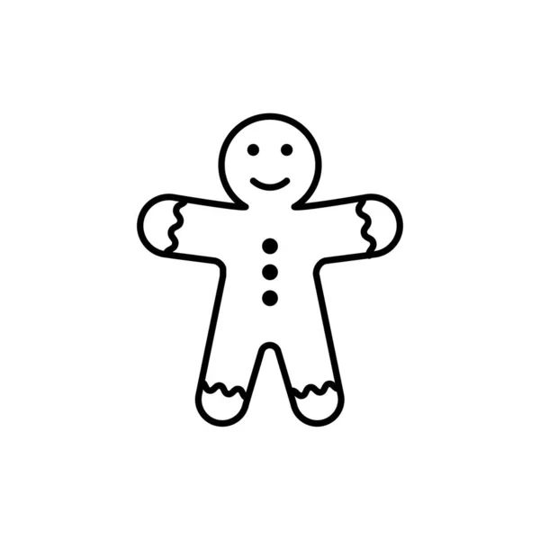 Gingerbread Man Vector Schets Pictogram Geïsoleerd Achtergrond Hand Getekend Gingerbread — Stockvector