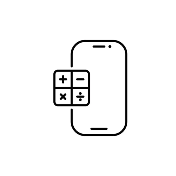 Zeilensymbol Für Telefonrechner Smartphone App Zeichen Handy Symbol Für Mobilgeräte — Stockvektor