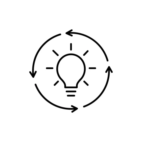 Cercle Flèches Ampoule Icône Initiateur Une Des Icônes Collection Entreprise — Image vectorielle