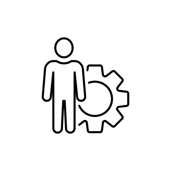 Person Standing Gear Icon — Stock Vector