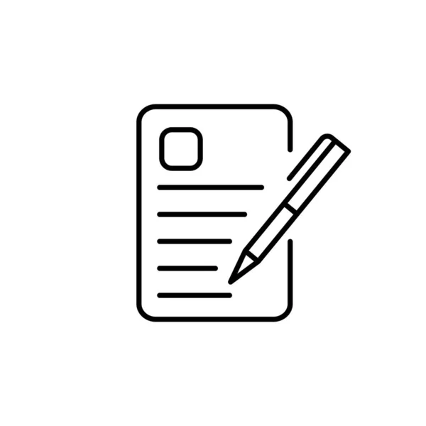 Símbolo Del Bloc Notas Icono Plano Simple Papel Pluma Cuaderno — Vector de stock