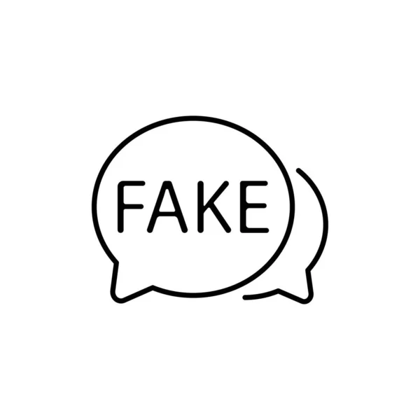 Fake News Plakette Mit Megafon Symbol Flache Vektorabbildung Auf Weißem — Stockvektor