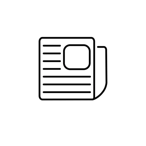 Zeitungszeilensymbol Umrissvektorzeichen Lineares Piktogramm Auf Weiß Isoliert Nachrichtensymbol Logo Illustration — Stockvektor