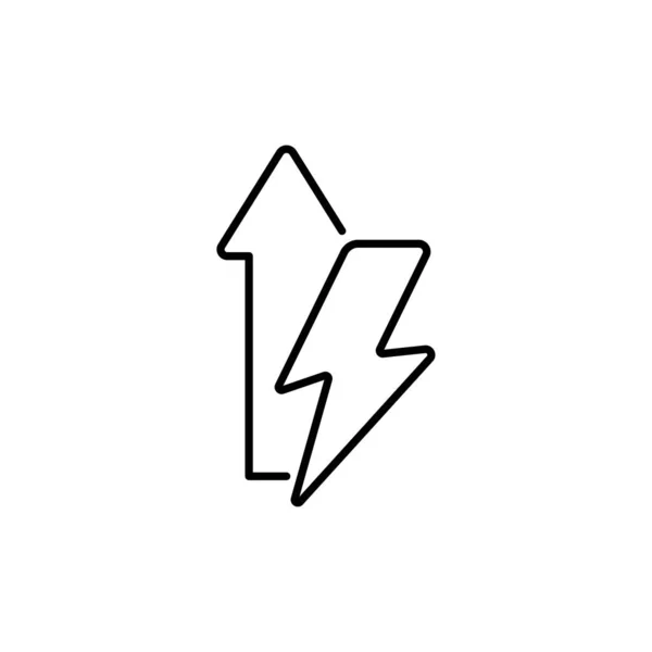 Ілюстрація Піктограми Енергії Стрілкою Вгору Піктограмою Плоского Стилю Ізольовані Білому — стоковий вектор