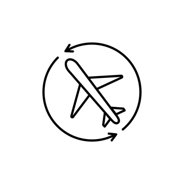 Airplane Circle Arrow Icon Element Logistics Mobile Concept Web Apps — Stock Vector