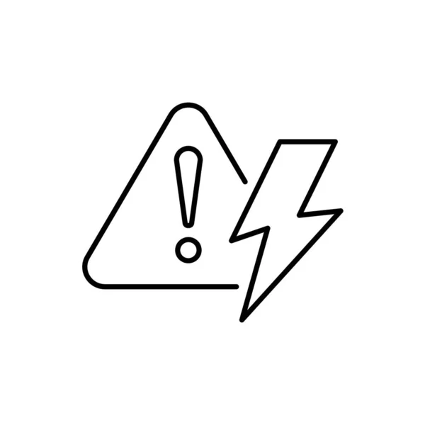 Icono Advertencia Peligro Señal Riesgo Signo Relámpago Icono Electricidad Sobre — Archivo Imágenes Vectoriales