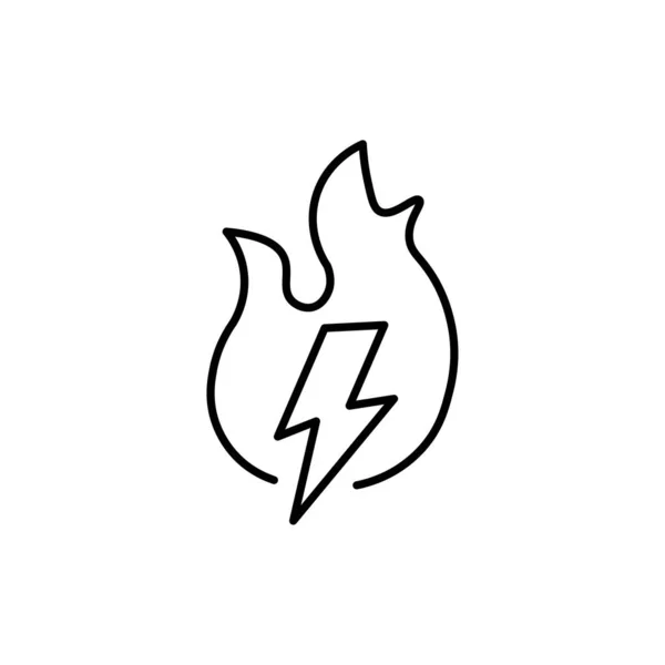 Señal Fuego Icono Llama Fuego Aislado Sobre Fondo Blanco Ilustración — Archivo Imágenes Vectoriales