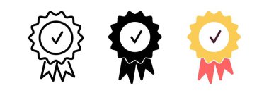 Beyaz üzerine izole edilmiş kaliteli premium simge vektör çizimi. Onay kontrol işareti.