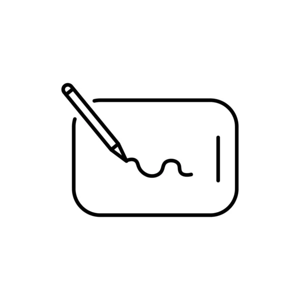 Ikona Tabletu Graficznego Kolekcji Urządzeń Elektronicznych Cienka Liniowa Tabletka Graficzna — Wektor stockowy