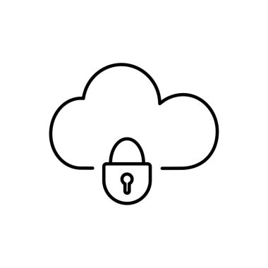 Web siteniz için özel bulut simgesi, logo, uygulama, UI, ürün baskısı. Özel bulut konsepti düz siluet vektör resimleme simgesi