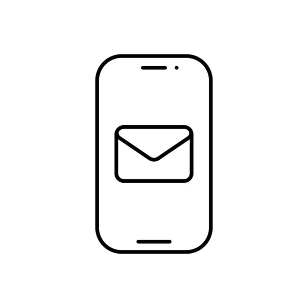 Εικονίδιο Smartphone Φάκελο Κινητή Απόδοση Κουμπί Φάκελο Εισερχόμενη Ειδοποίηση Αλληλογραφίας — Διανυσματικό Αρχείο