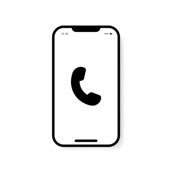 Smartphone Noir Samsung Galaxy Avec Écran Blanc Isolé Sur Fond — Image vectorielle