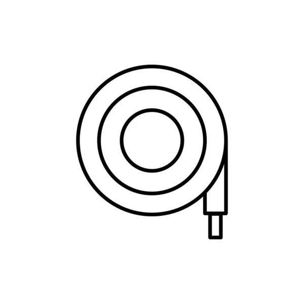 Simbolo Icona Del Tubo Flessibile Elemento Tubo Fuoco Isolato Qualità — Vettoriale Stock