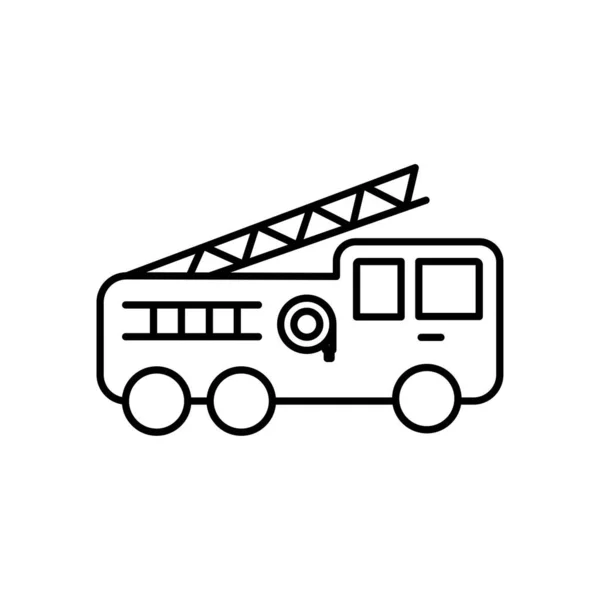 Vettore Icona Camion Dei Pompieri Isolato Sfondo Bianco Segno Trasparente — Vettoriale Stock