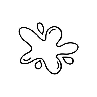 Vektör mürekkebi simgesi. Boya sıçraması tek renkli düz sembol izole edilmiş. Leke işareti, logo illüstrasyonu.