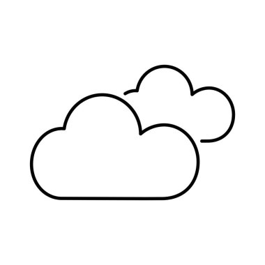 İki bulut simgesi, bulutlu hava simgesi.