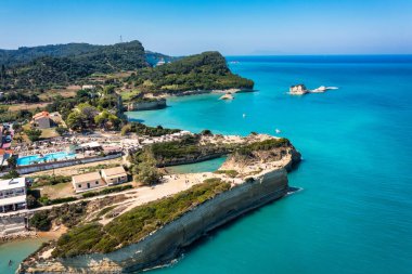 Famous Canal D'amour in Sidari, Corfu island, Greece. Famous Canal d'Amour beach with beautiful rocky coastline in amazing blue Ionian Sea in Sidari holiday village on Corfu island in Greece.