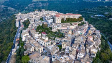 Ragusa (Ragusa Ibla), İtalya 'nın Sicilya adasındaki UNESCO miras kasabası. Ragusa İbla 'daki şehir manzarası, Ragusa ili, Val di Noto, Sicilya, İtalya. 