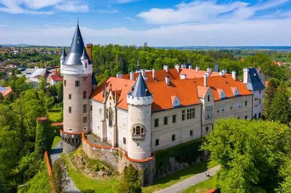Vista Aérea Castelo Zleby Região Central Boêmia República Checa Castelo — Fotografia de Stock