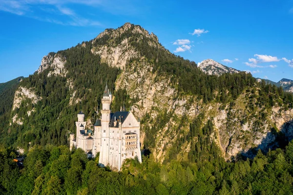 Märchenschloss Neuschwanstein Bei Füssen Bayern Blick Auf Das Berühmte Schloss — Stockfoto