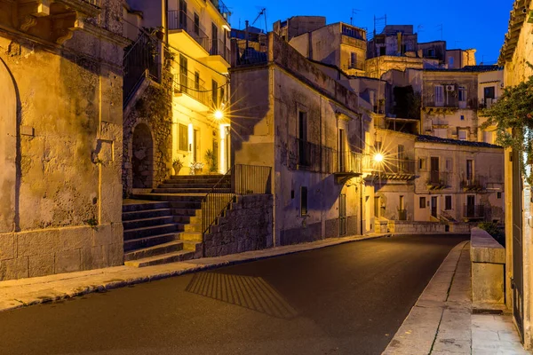 Narrow Typical Italian Old Street Ragusa Ragusa Ibla Sicily Italy — Stock Photo, Image