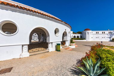 The beautiful buildings at Kalithea Springs constructed in the 1930s, Rhodes Island, Greece, Europe. Kallithea Therms, Kallithea Springs located at the bay of Kallithea on Rhodes island, Greece. 