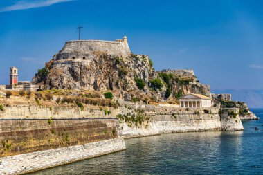 The old Venetian fortress of Corfu town, Corfu, Greece. The Old Fortress of Corfu is a Venetian fortress in the city of Corfu. Venetian Old Fortress (Palaio Frourio), Corfu, Ionian Islands, Greece