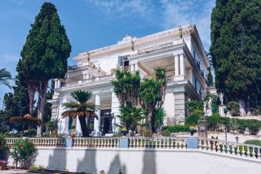 Achilleion palace in Corfu Island, Greece, built by Empress of Austria Elisabeth of Bavaria, also known as Sisi. The Achilleion palace in Corfu, Greece.