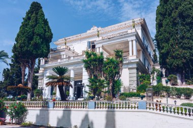 Achilleion palace in Corfu Island, Greece, built by Empress of Austria Elisabeth of Bavaria, also known as Sisi. The Achilleion palace in Corfu, Greece. clipart