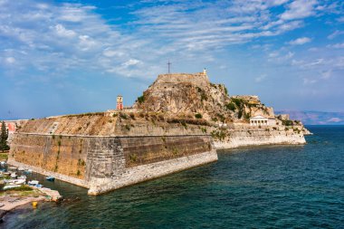 The old Venetian fortress of Corfu town, Corfu, Greece. The Old Fortress of Corfu is a Venetian fortress in the city of Corfu. Venetian Old Fortress (Palaio Frourio), Corfu, Ionian Islands, Greece