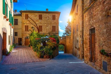 Pienza, a town in the province of Siena in Tuscany, Italy, Europe. Tuscany, Pienza italian medieval village. Siena, Italy. The small town of Pienza in Tuscany, Italy. 