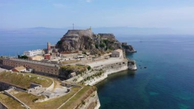 The old Venetian fortress of Corfu town, Corfu, Greece. The Old Fortress of Corfu is a Venetian fortress in the city of Corfu. Venetian Old Fortress (Palaio Frourio), Corfu, Ionian Islands, Greece