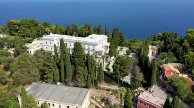 Achilleion palace in Corfu Island, Greece, built by Empress of Austria Elisabeth of Bavaria, also known as Sisi. The Achilleion palace in Corfu, Greece.