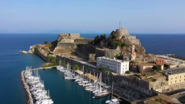 The old Venetian fortress of Corfu town, Corfu, Greece. The Old Fortress of Corfu is a Venetian fortress in the city of Corfu. Venetian Old Fortress (Palaio Frourio), Corfu, Ionian Islands, Greece