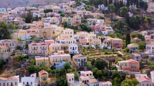고전적 가옥들을 구경하라 그리스 로도스 섬에서 여행을 시리아 그리스 도데카니사 — 비디오