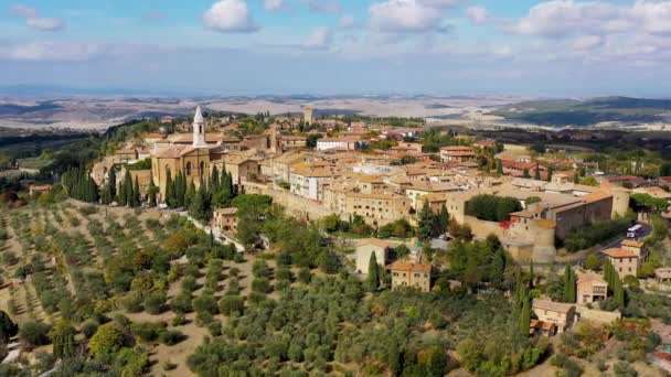 Pienza Uma Cidade Província Siena Val Orcia Toscana Itália Europa — Vídeo de Stock