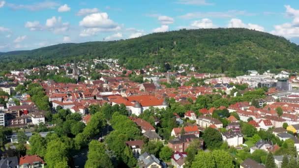 Cidade Velha Ettlingen Alemanha Com Rio Alb Vista Distrito Central — Vídeo de Stock