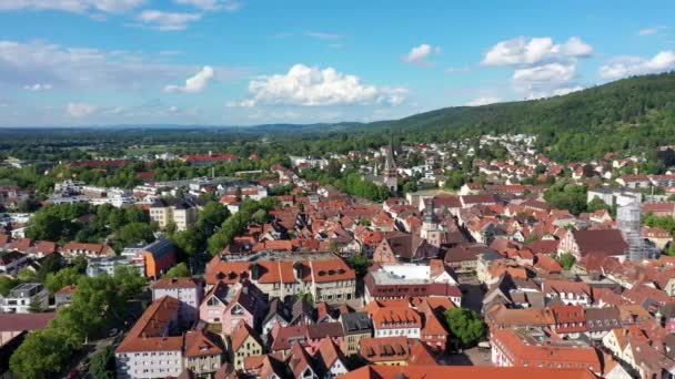Παλιά Πόλη Του Ettlingen Στη Γερμανία Alb Ποταμού Άποψη Κεντρικής — Αρχείο Βίντεο
