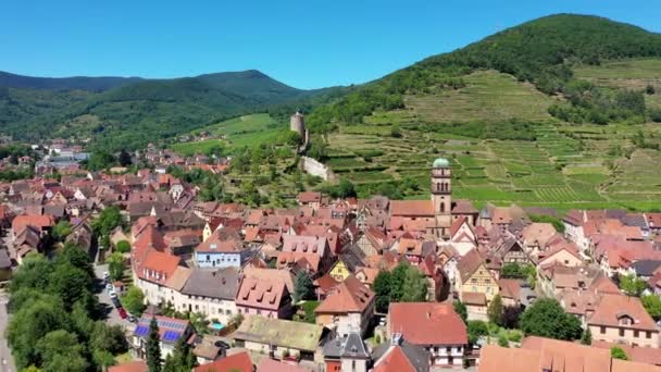 Kaysersberg Alsace Frankrikes Vackraste Byar Kaysersberg Alsace Departementet Haut Rhin — Stockvideo