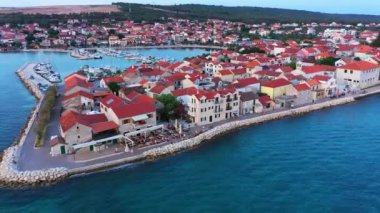 Adriatic village of Bibinje harbor and waterfront panoramic view, Dalmatia region of Croatia. Bibinje village on calm sea, colorful waterfront view, Dalmatia region of Croatia